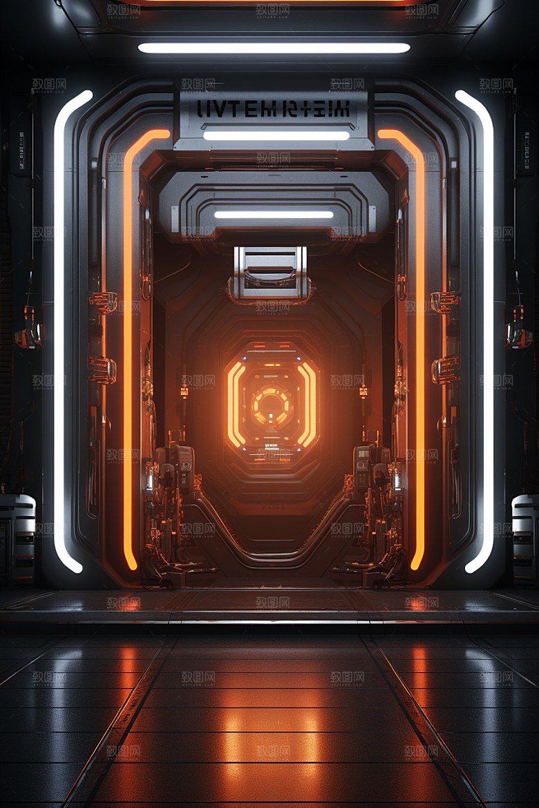 C4D科幻空间未来感立体背景