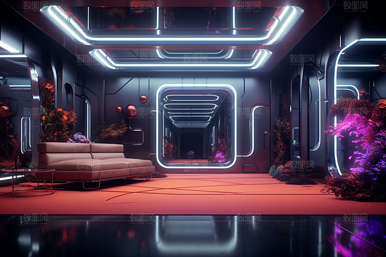 C4D科幻空间渲染高清背景