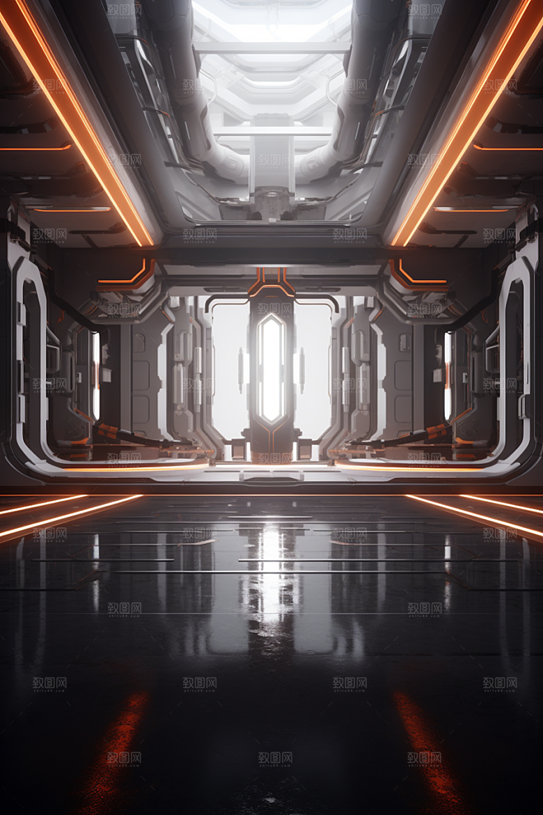 C4D科幻空间渲染未来感背景