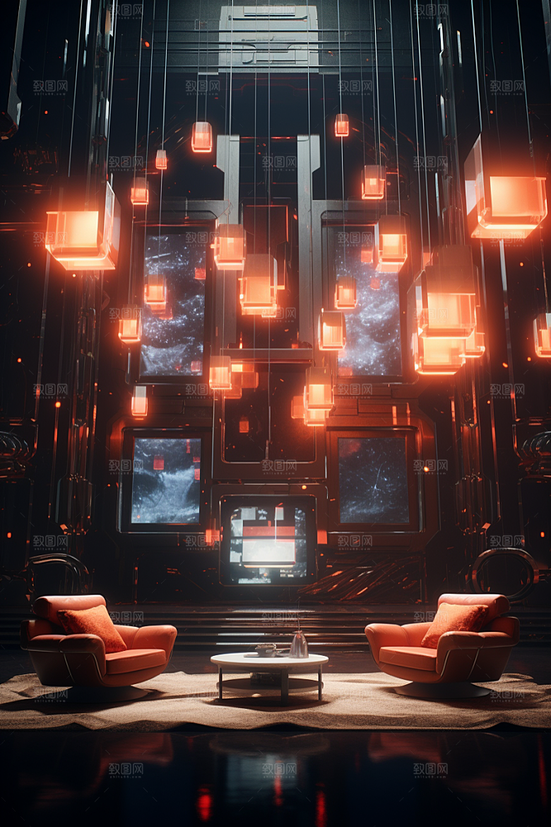 C4D科幻空间科技渲染背景