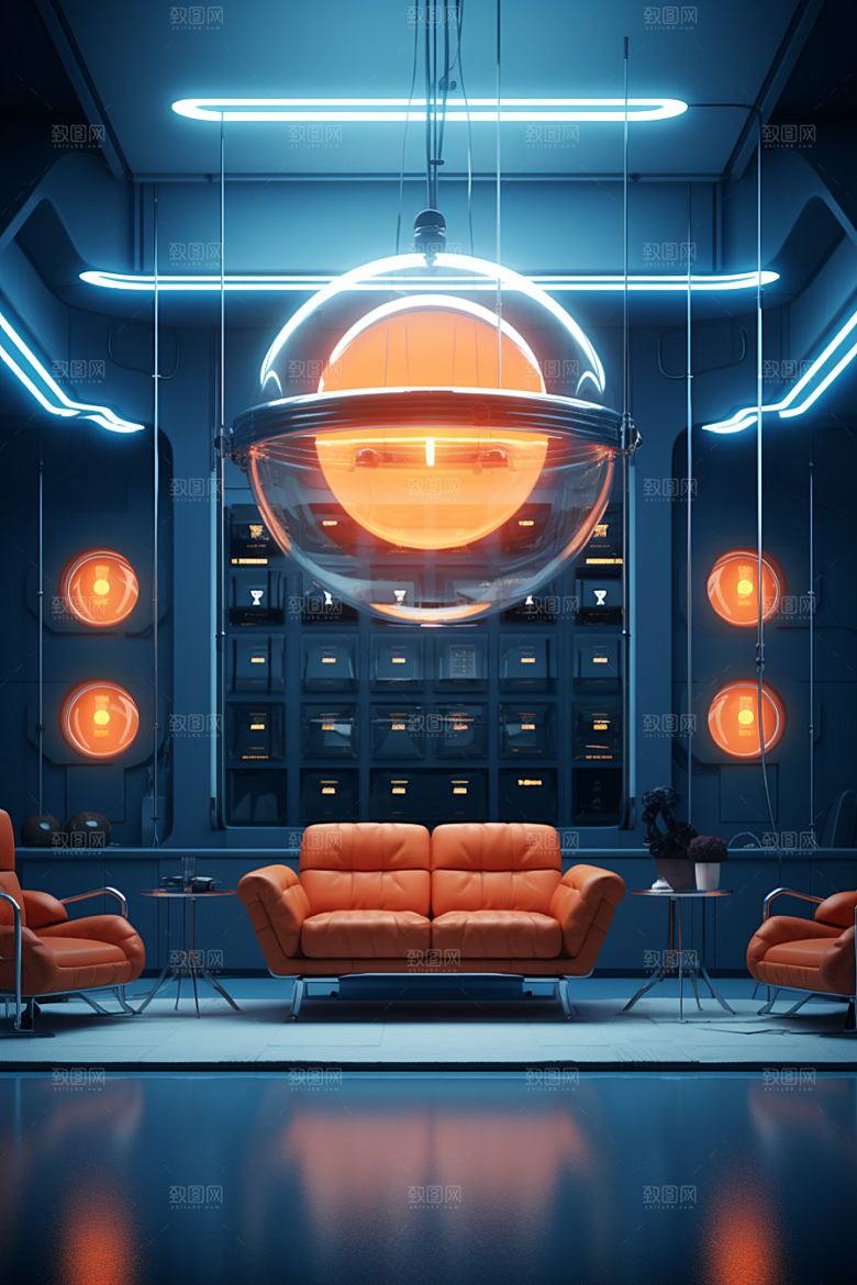 C4D科幻空间模型科技背景