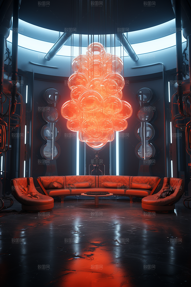 C4D科幻空间未来感3D背景