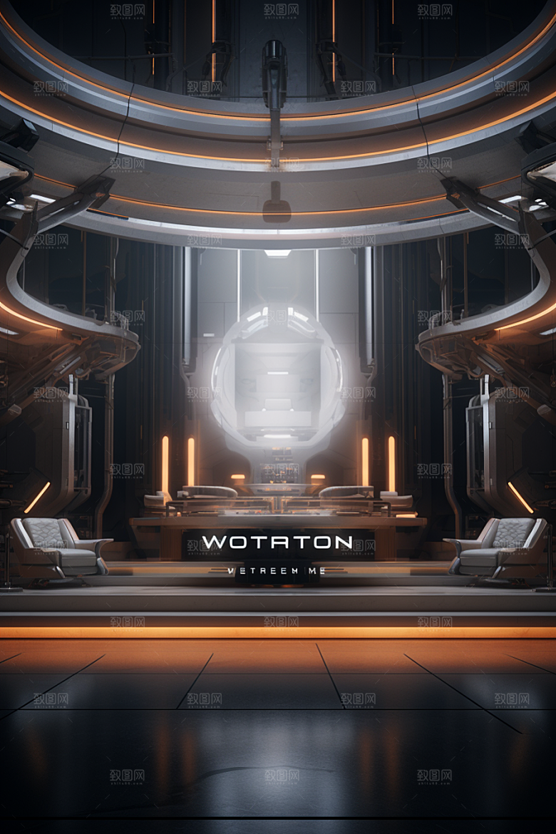 C4D科幻空间空间模型背景