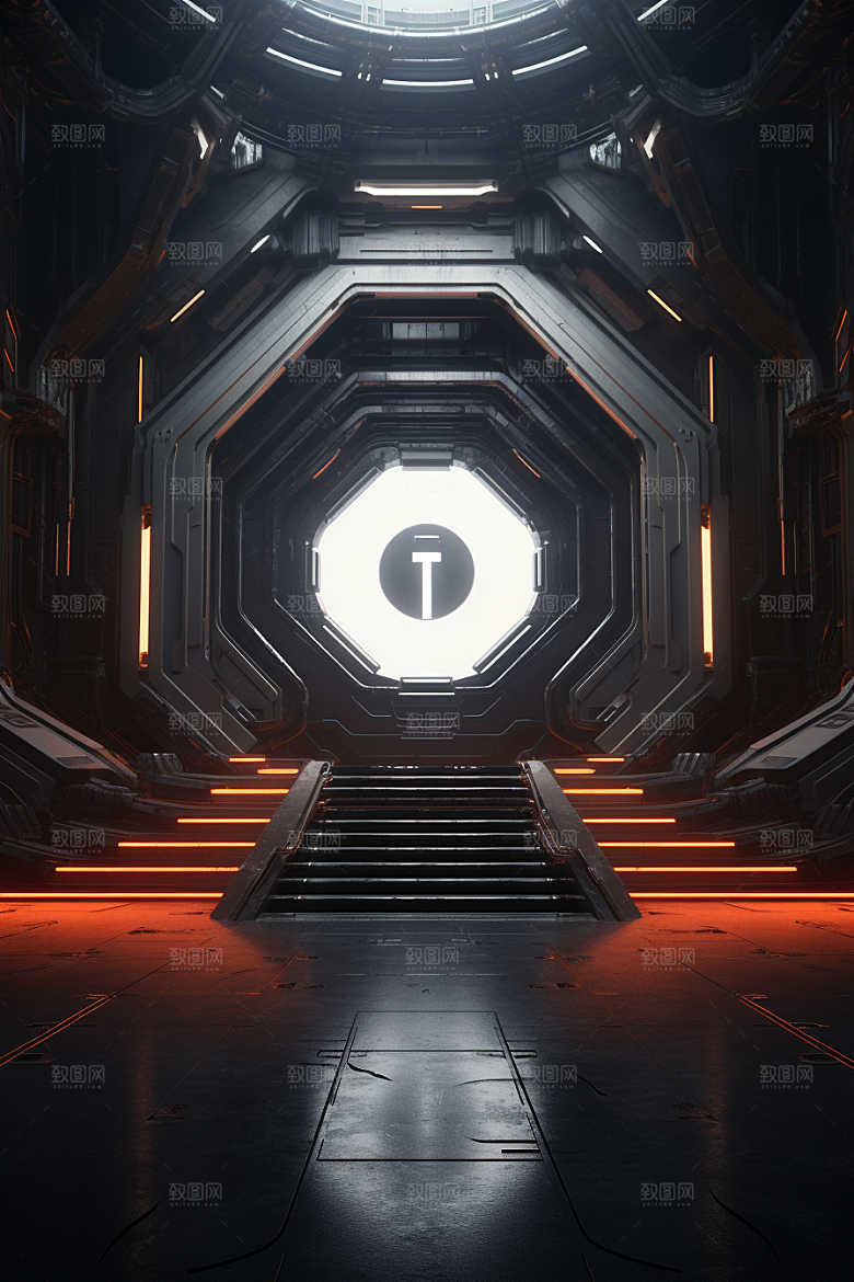 C4D科幻空间3D科技背景