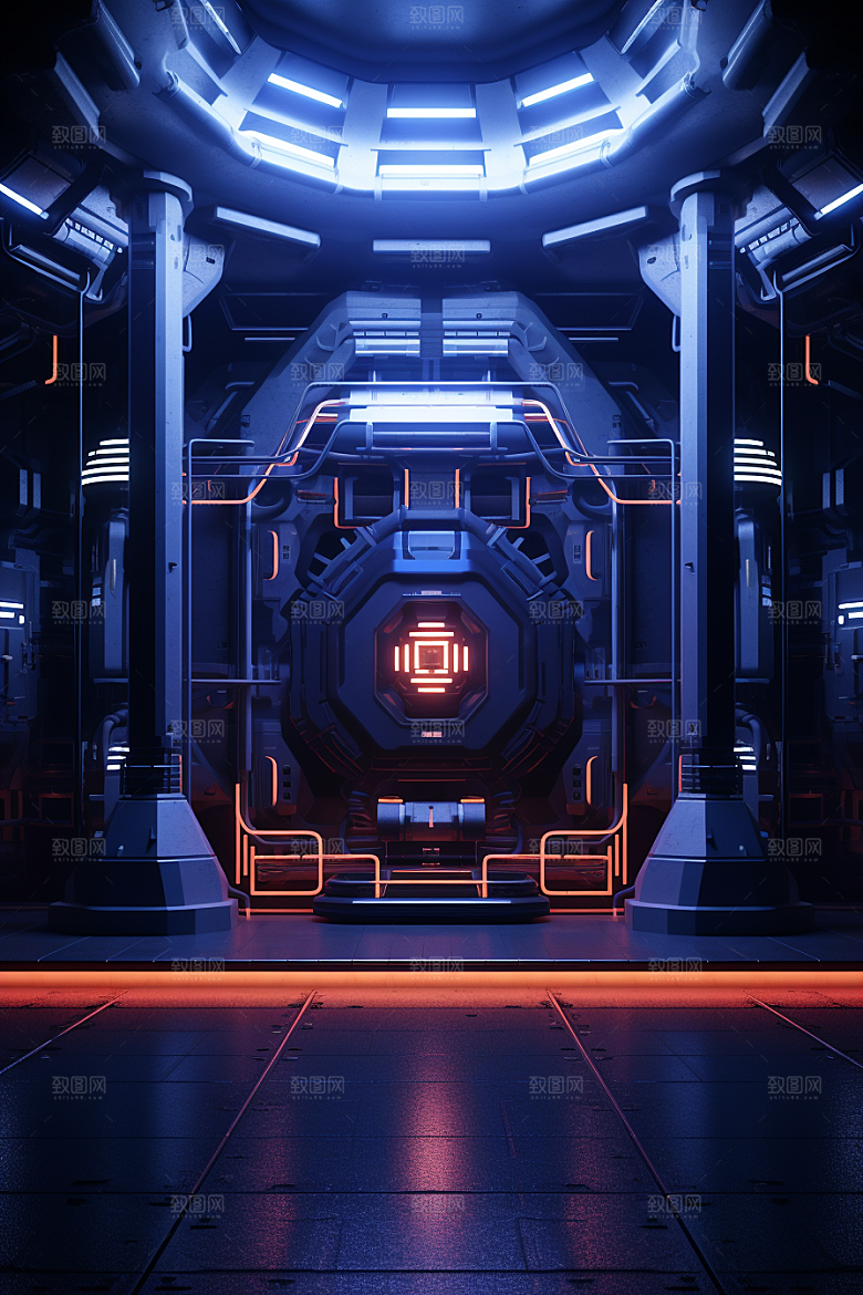 C4D科幻空间未来感模型背景