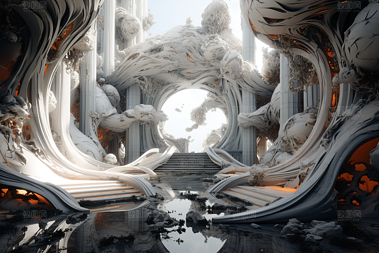 C4D科幻空间科技想象力背景
