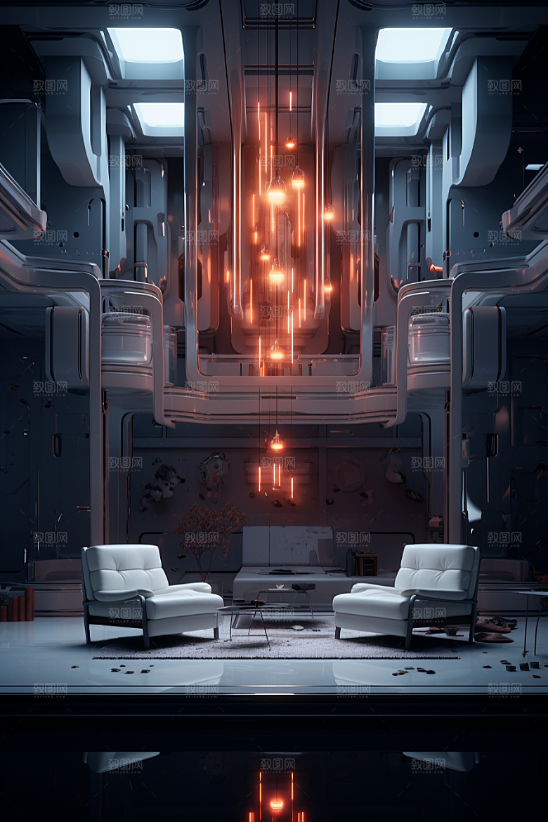C4D科幻空间渲染模型背景