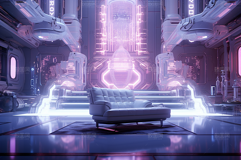 C4D科幻空间模型效果背景