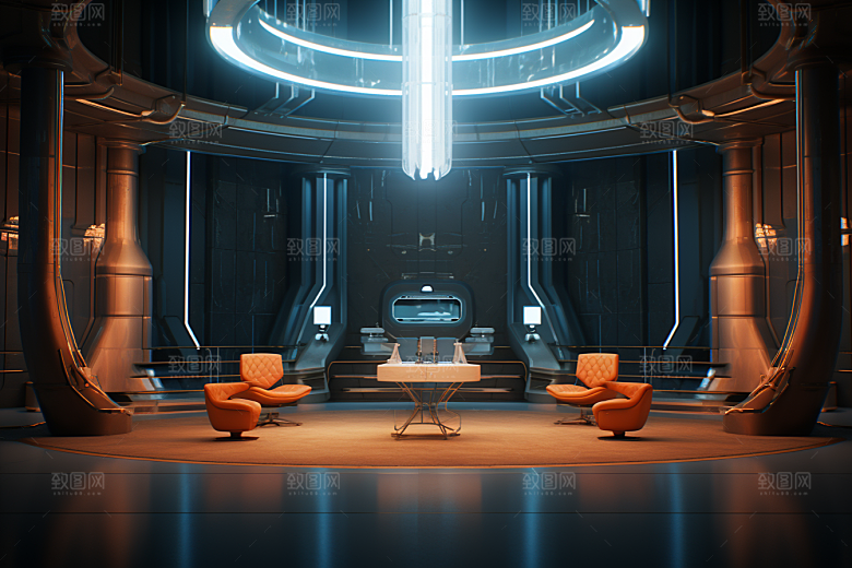 C4D科幻空间模型高清背景