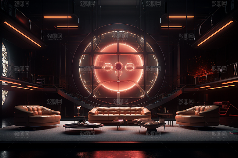 C4D科幻空间未来感模型背景