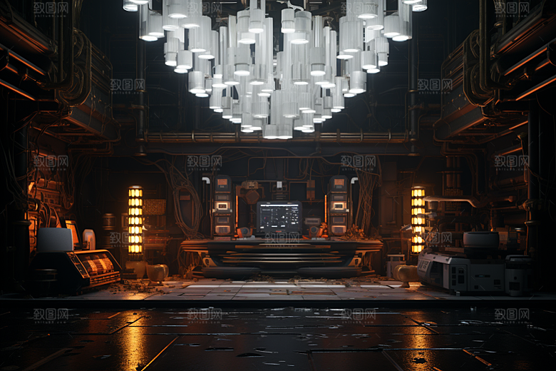 C4D科幻空间效果立体背景