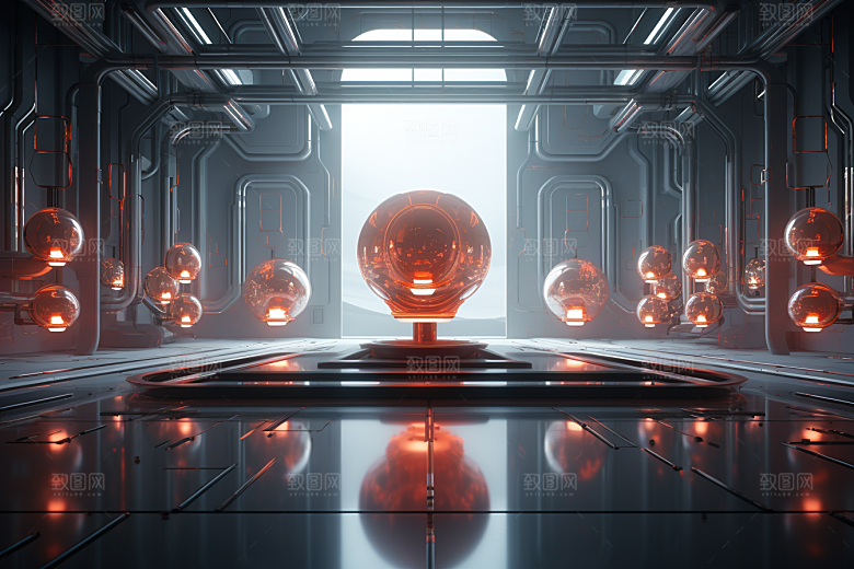 C4D科幻空间效果模型背景