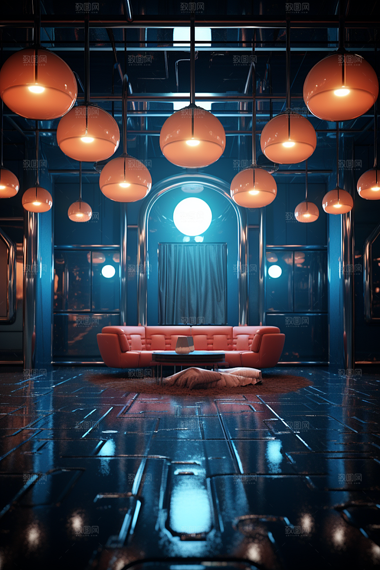 C4D科幻空间空间模型背景