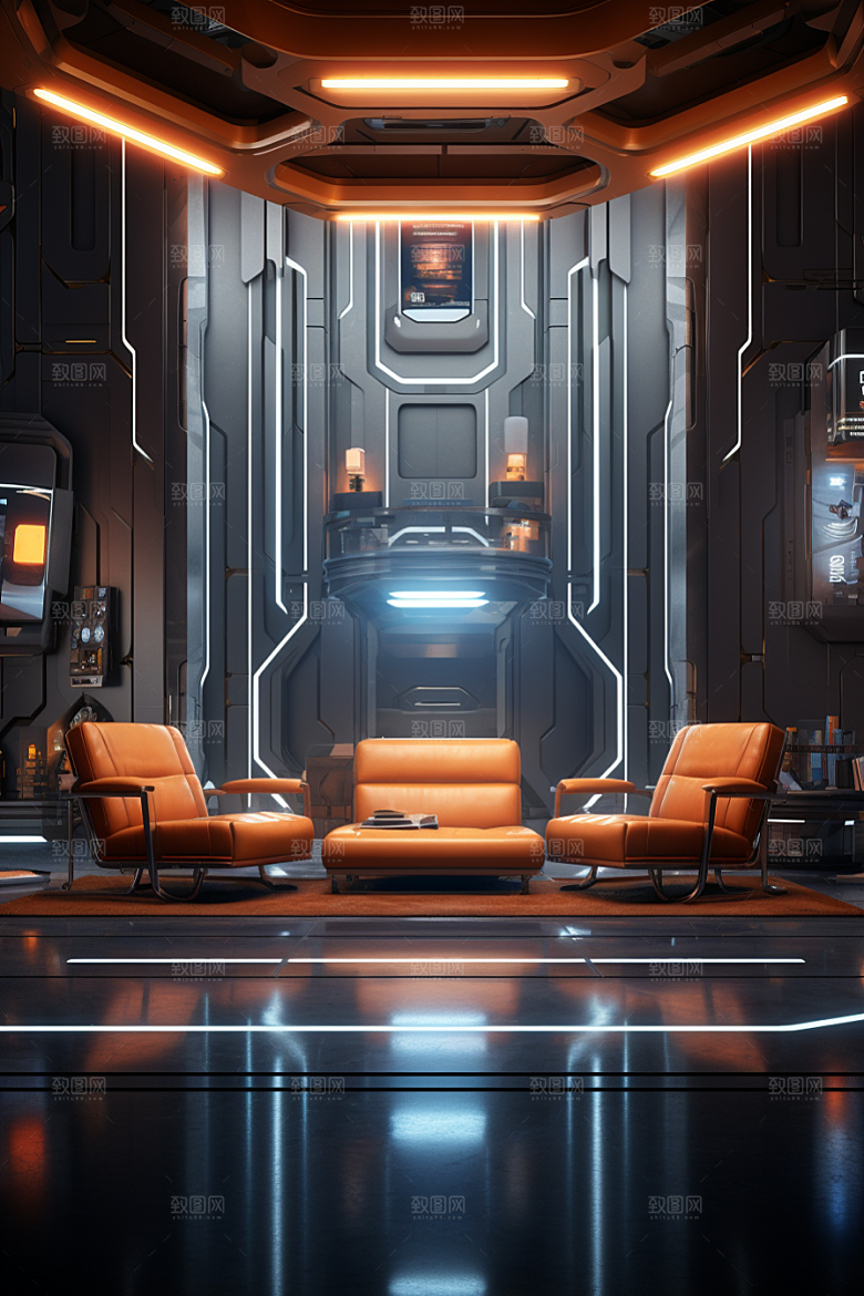 C4D科幻空间效果渲染背景