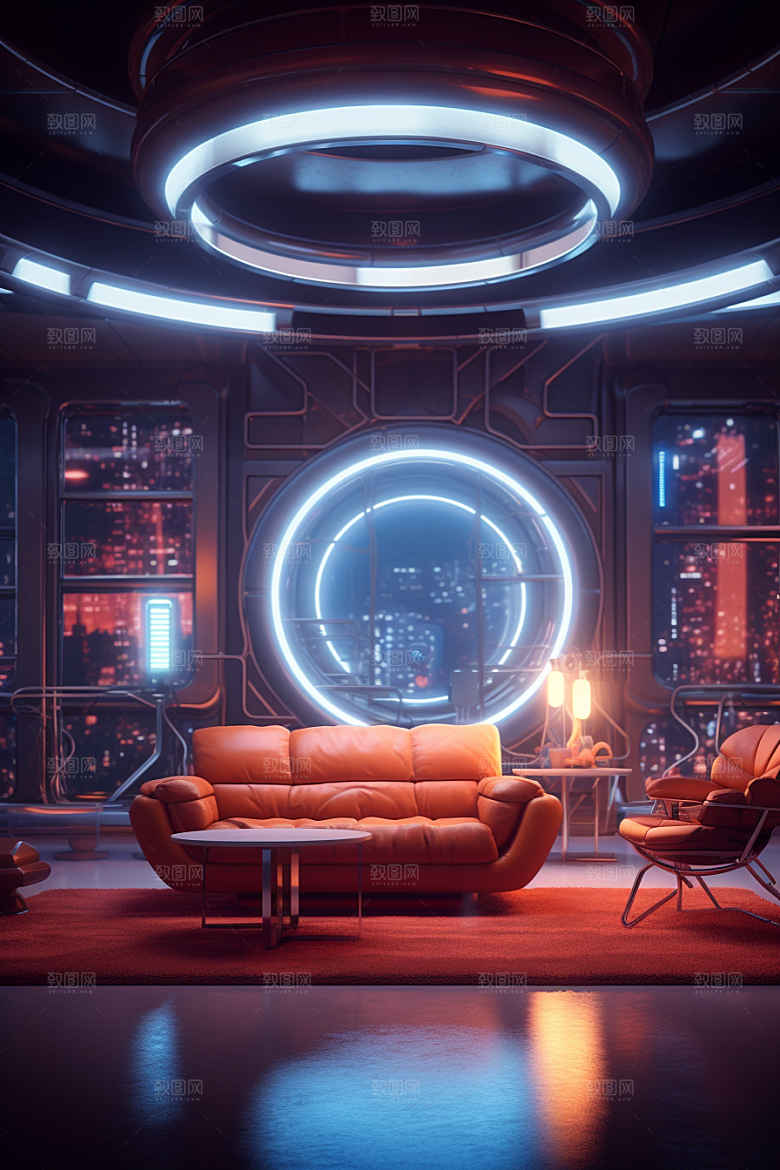 C4D科幻空间未来感模型背景