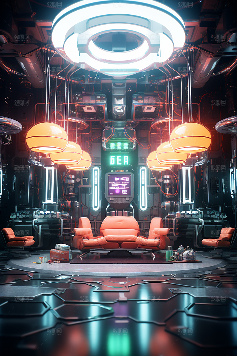 C4D科幻空间立体科技背景