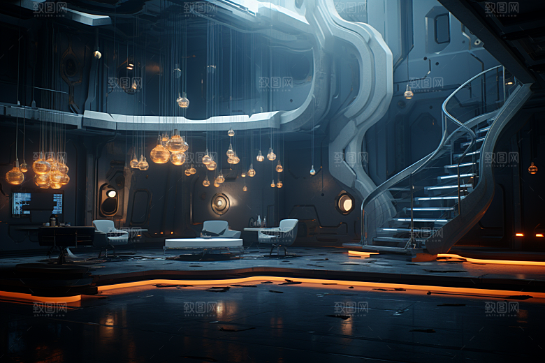 C4D科幻空间模型高清背景