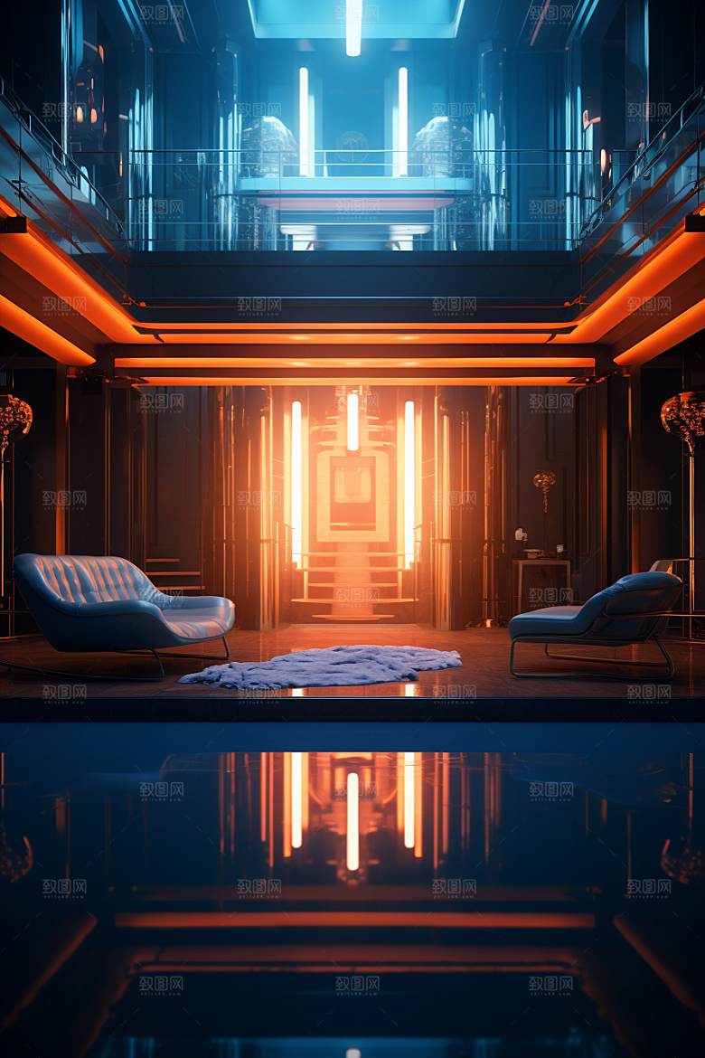 C4D科幻空间立体3D背景