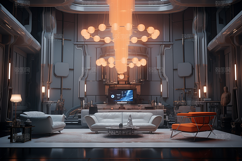 C4D科幻空间想象力模型背景