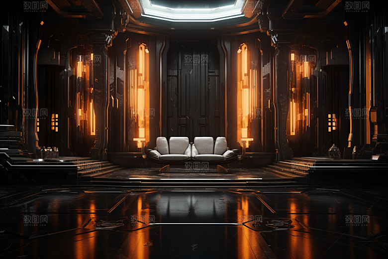 C4D科幻空间模型高清背景