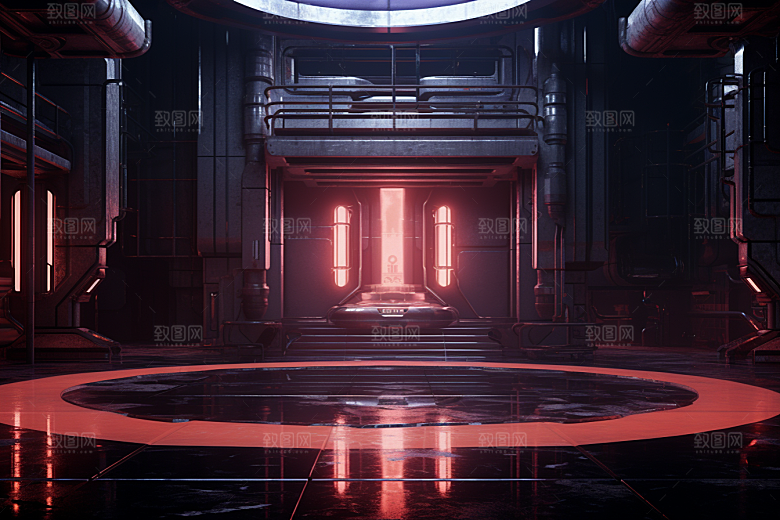 C4D科幻空间模型科技背景