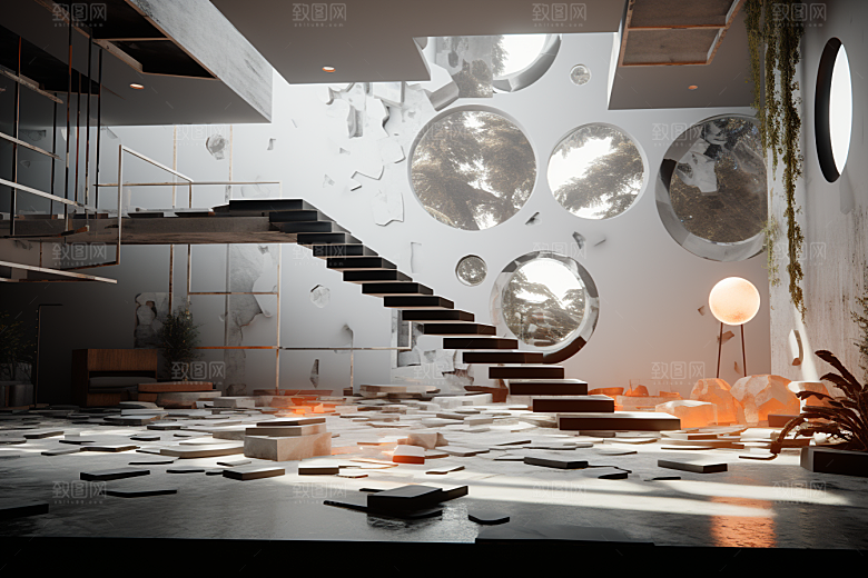 C4D科幻空间高清模型背景