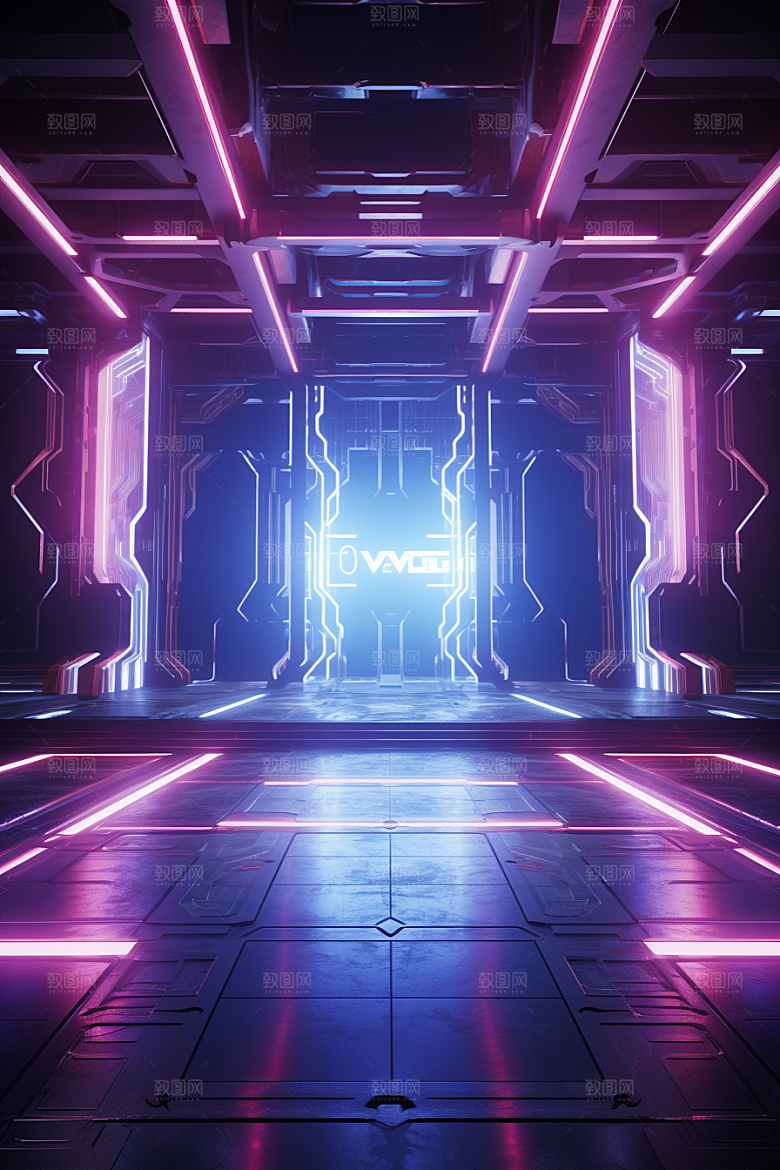 C4D科幻空间模型科技背景