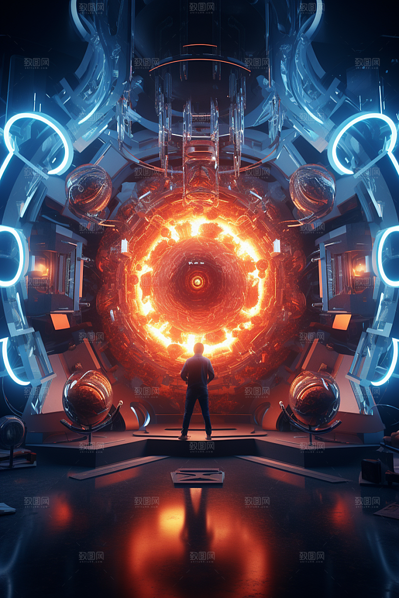 C4D科幻空间模型3D背景