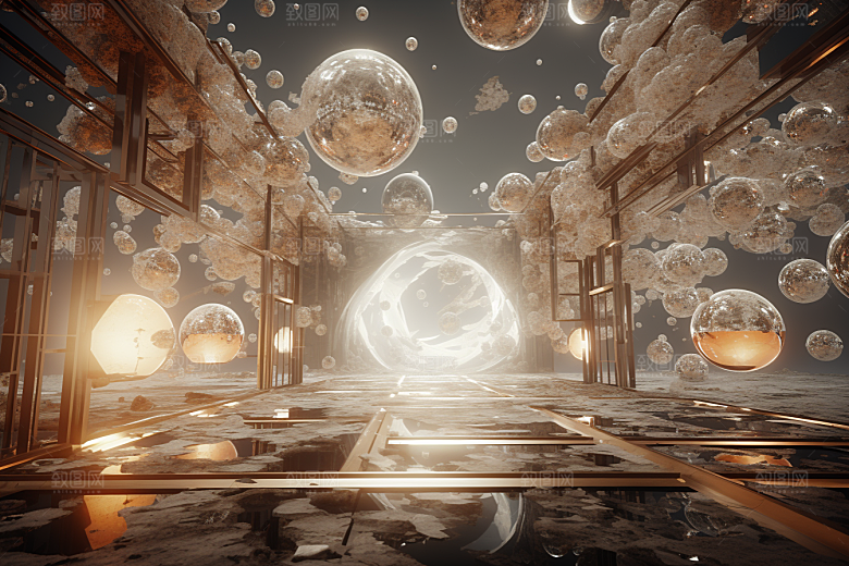 C4D科幻空间效果未来感背景