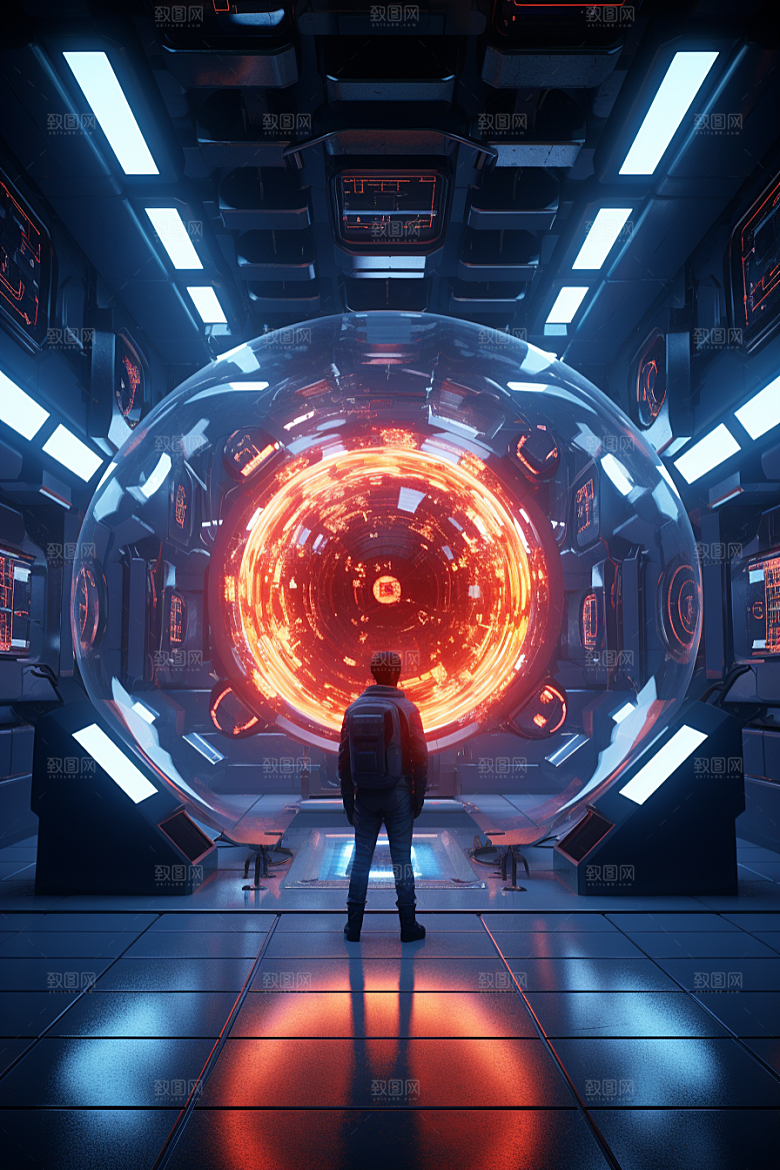 C4D科幻空间立体科技背景