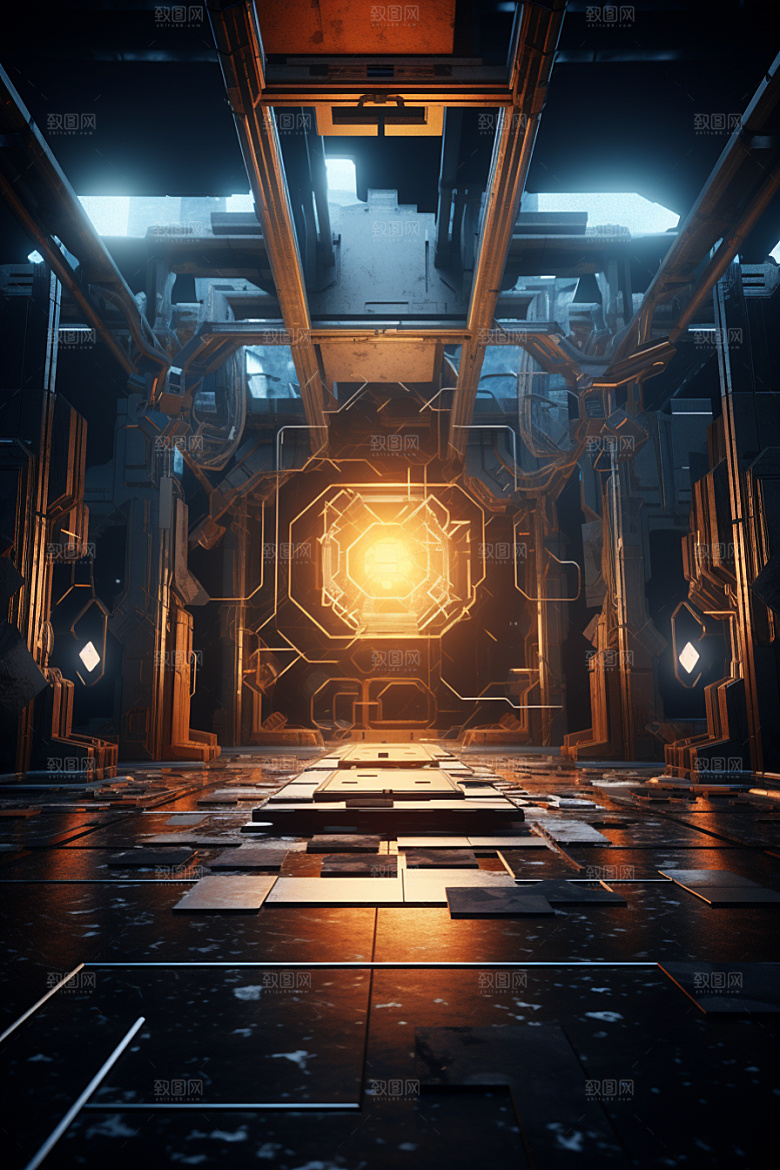 C4D科幻空间未来感立体背景