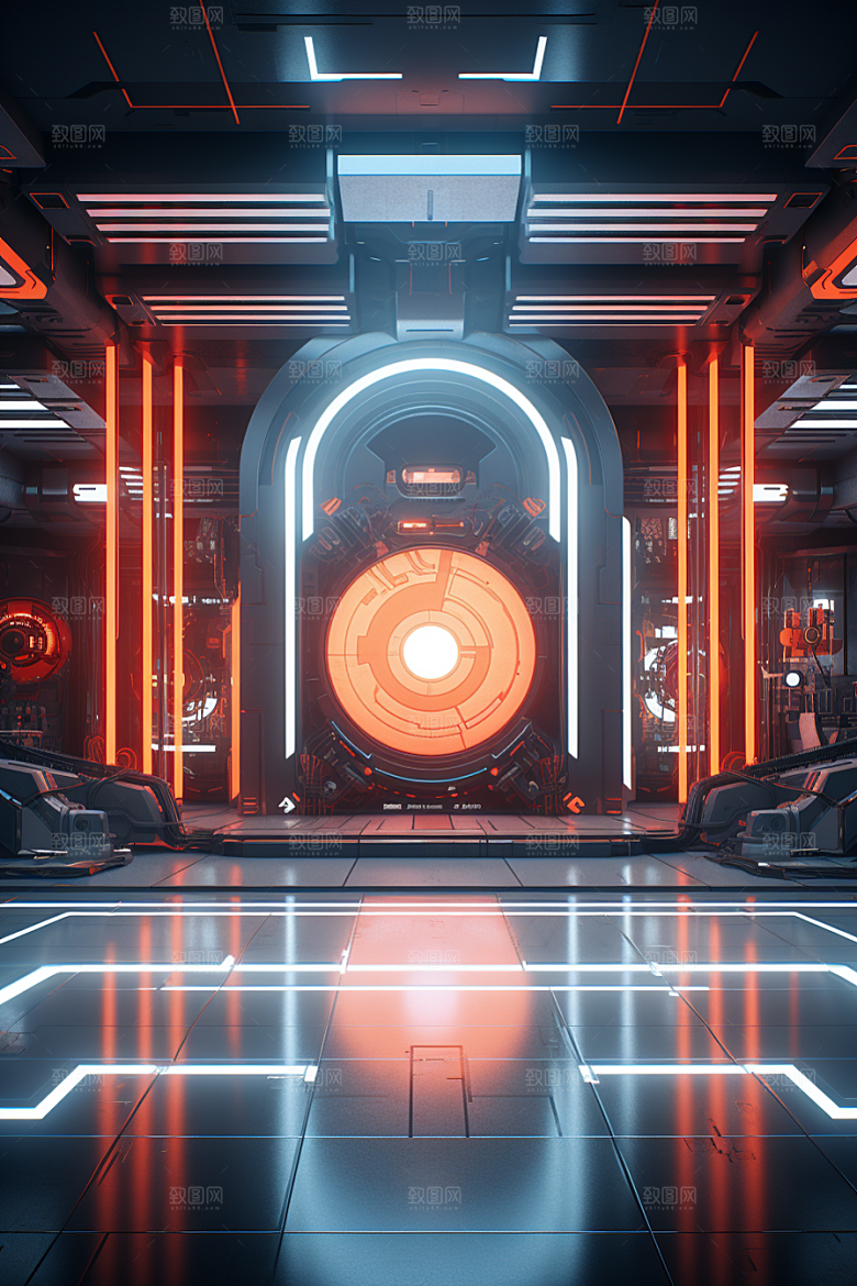 C4D科幻空间未来感3D背景
