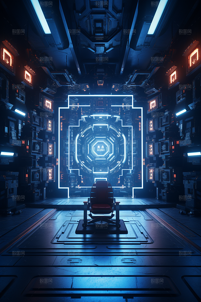 C4D科幻空间3D想象力背景