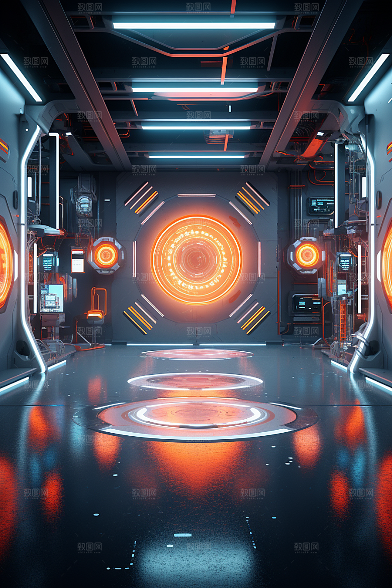 C4D科幻空间模型想象力背景