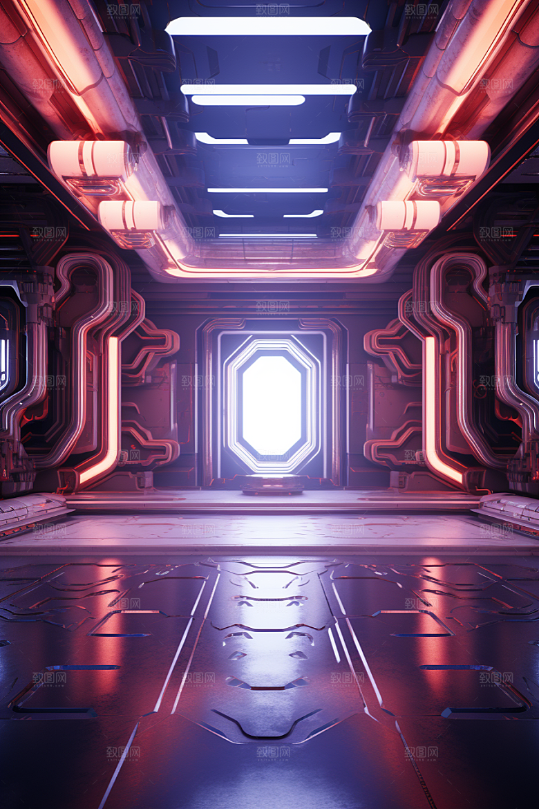 C4D科幻空间空间未来感背景