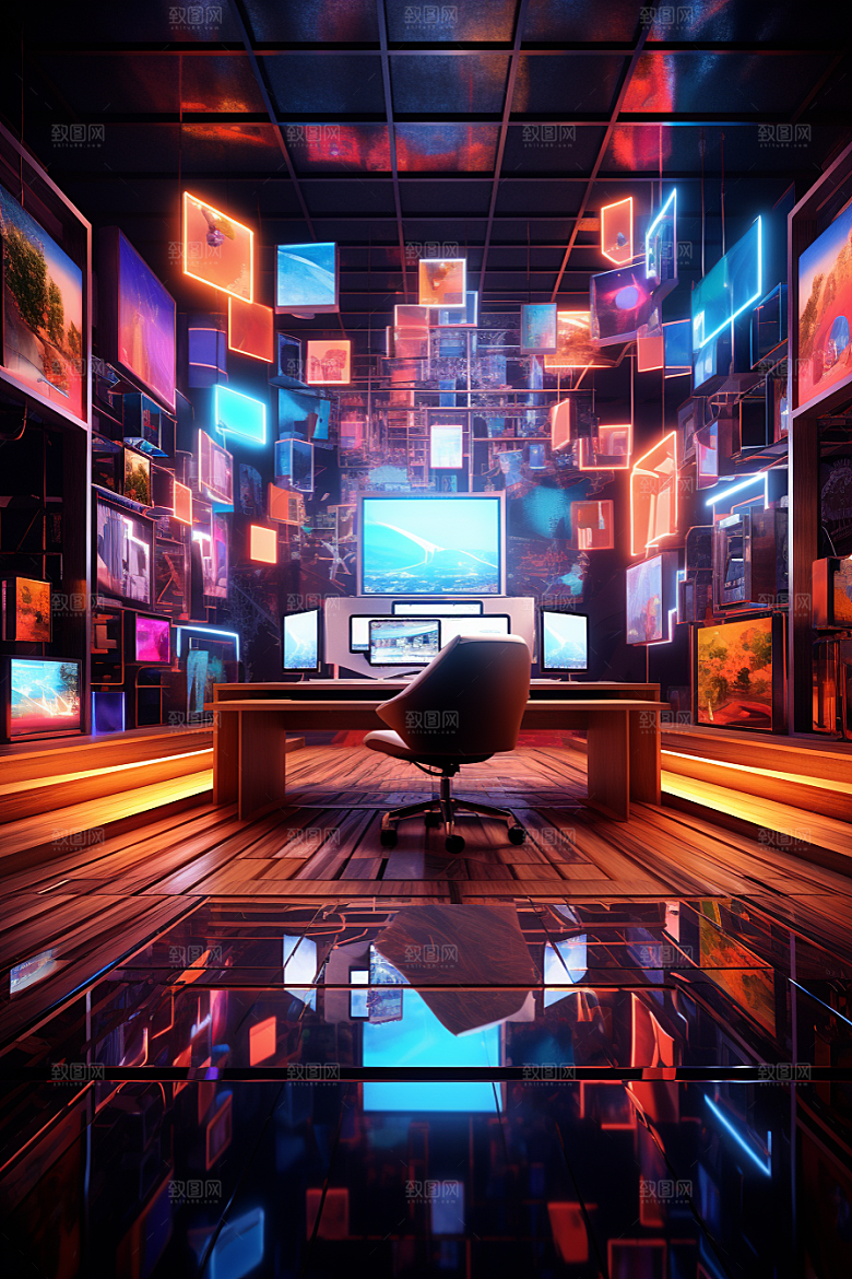 C4D科幻空间3D模型背景