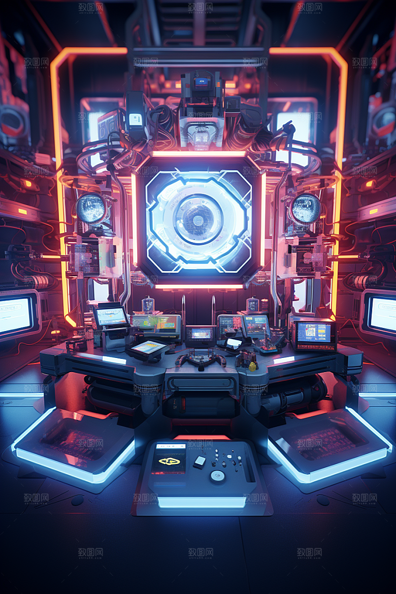C4D科幻空间模型效果背景