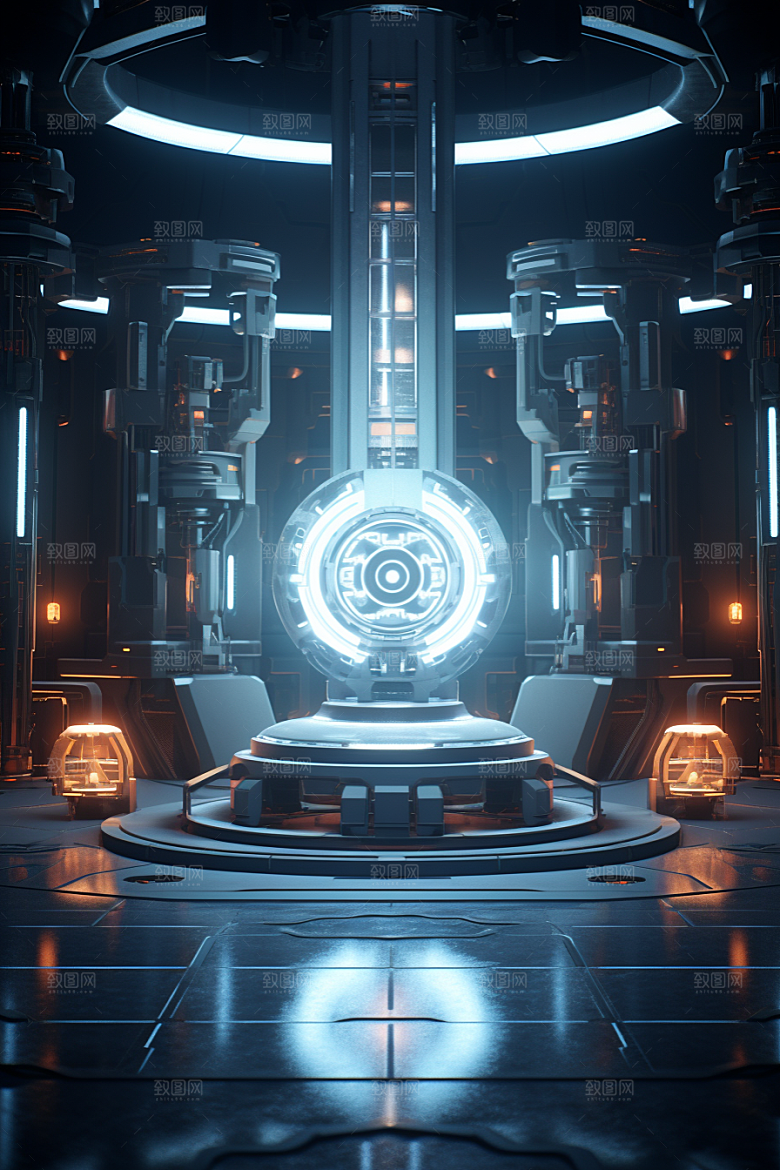 C4D科幻空间模型立体背景