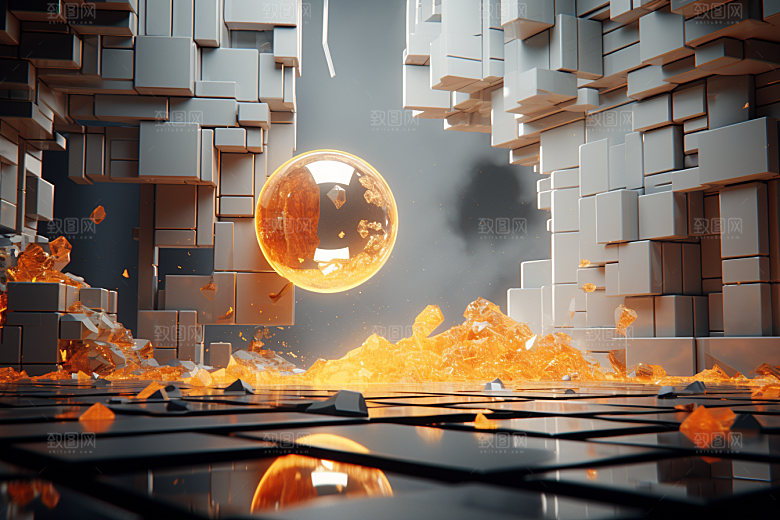 C4D科幻空间科技想象力背景