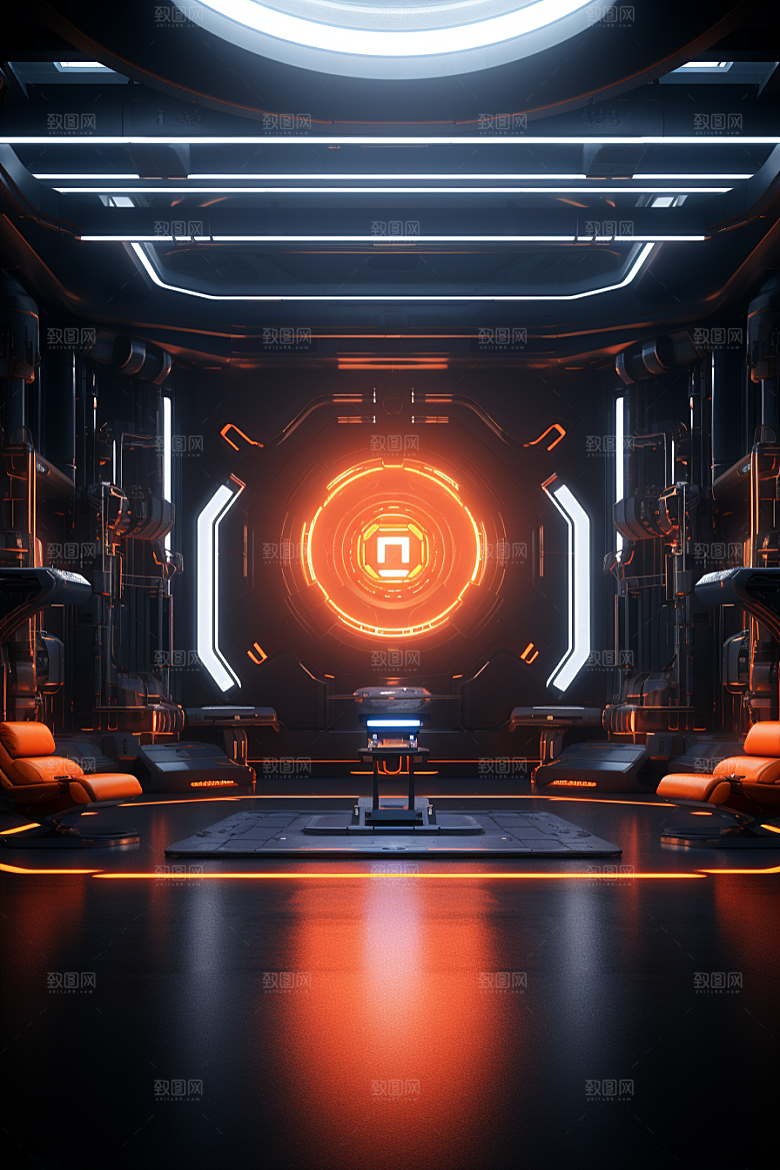 C4D科幻空间模型科技背景