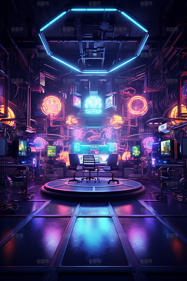 C4D科幻空间立体3D背景