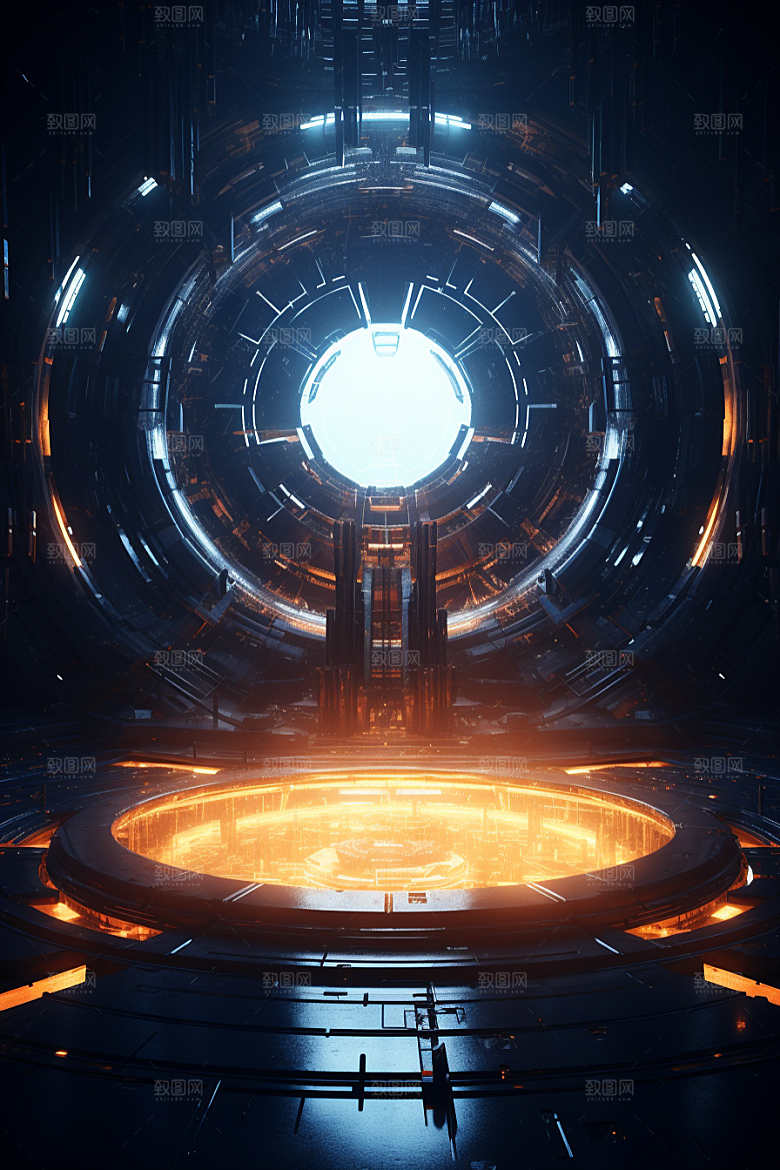 C4D科幻空间立体空间背景