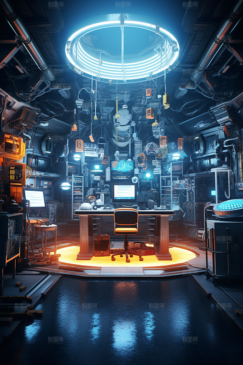 C4D科幻空间模型3D背景