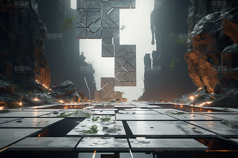 C4D科幻空间科技模型背景