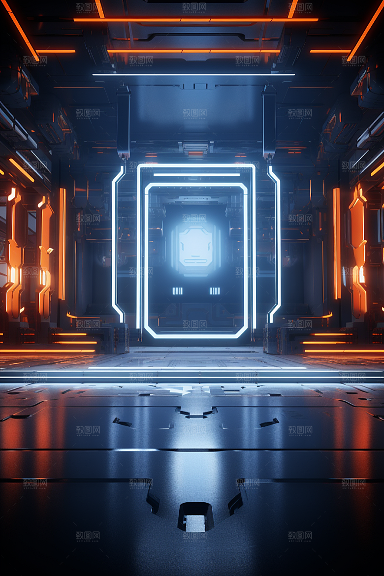 C4D科幻空间3D未来感背景