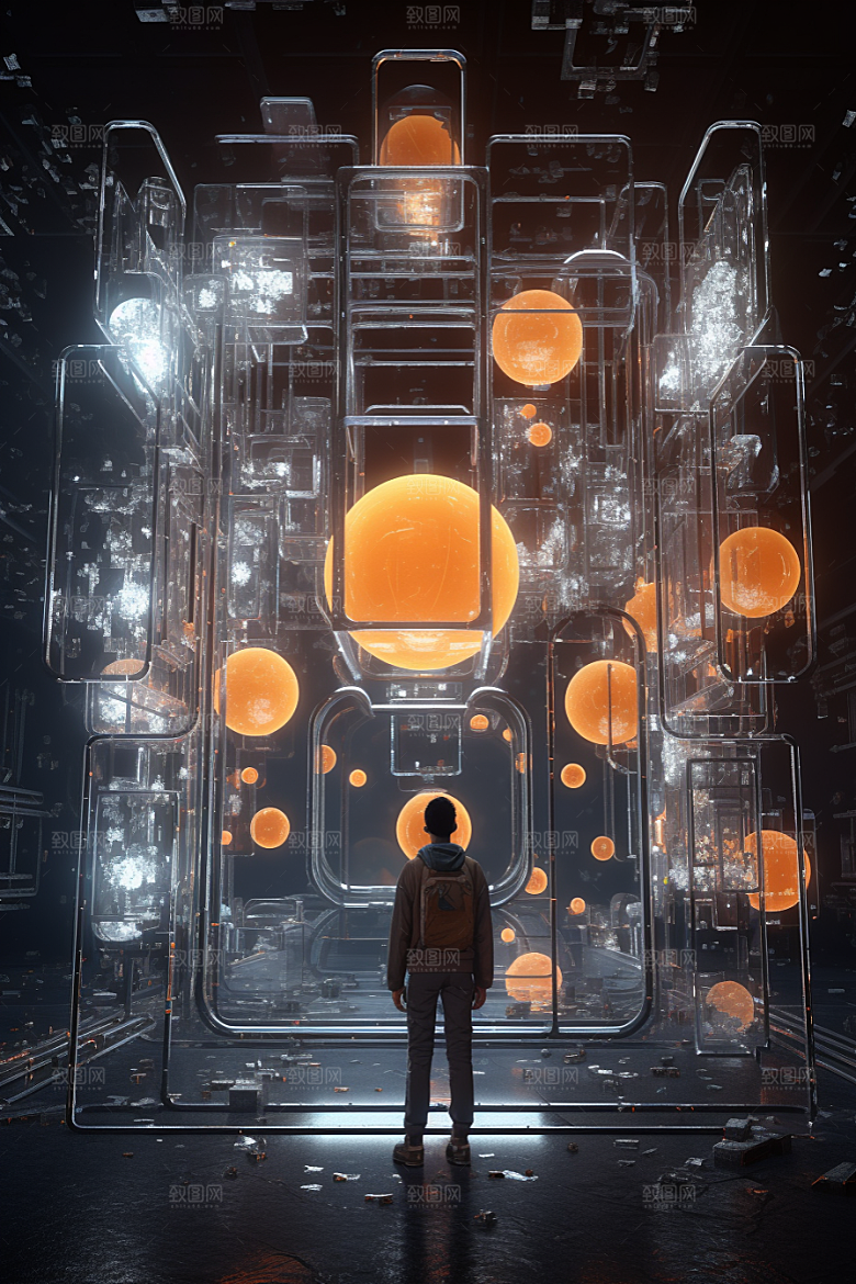 C4D科幻空间模型未来感背景