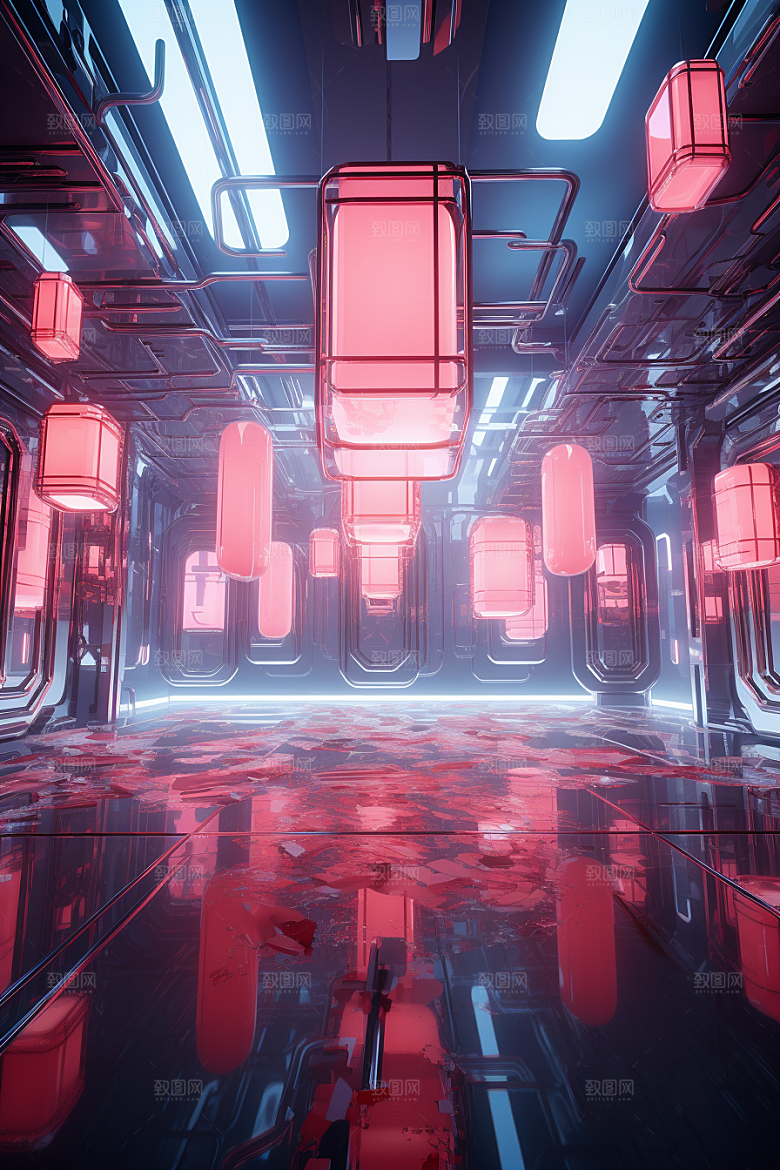 C4D科幻空间想象力渲染背景