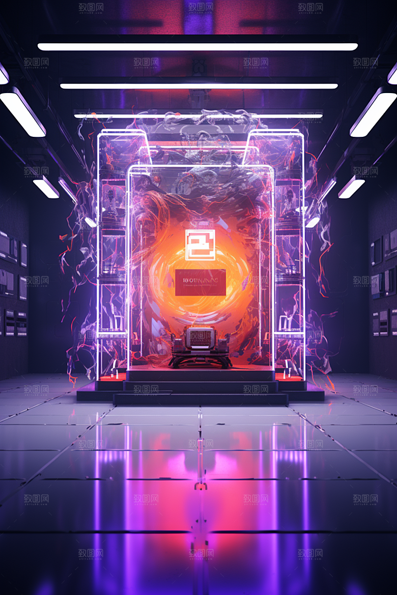 C4D科幻空间空间模型背景