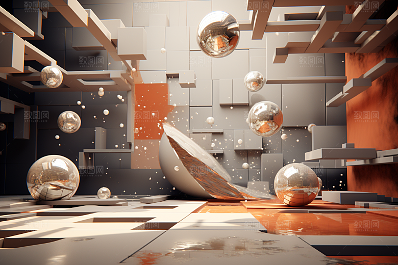 C4D科幻空间效果想象力背景