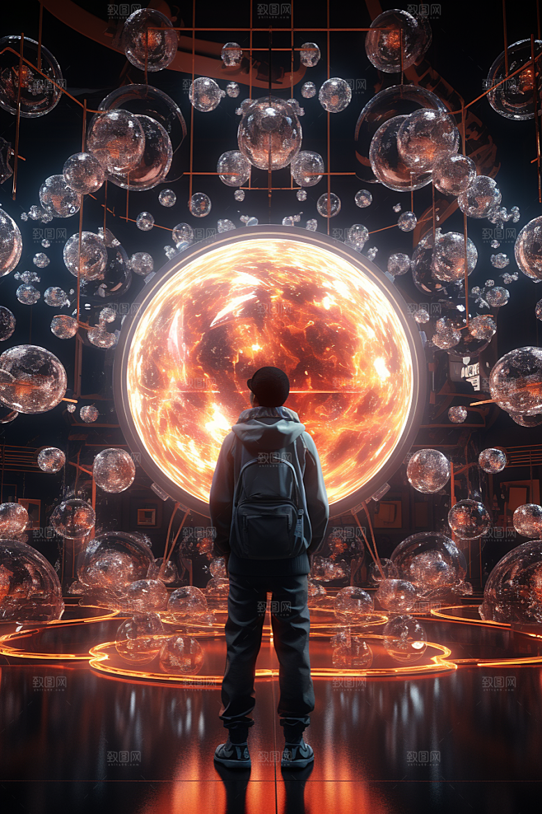 C4D科幻空间模型立体背景